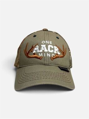 Bass Pro Shops Camo Hunting Baseball Cap SnapBack OS “One Rack Mind” Hat
